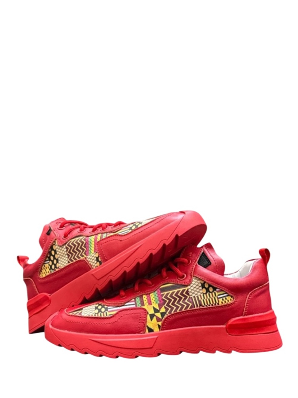 UGOCHI IWUABA - RED YELLOW LEATHER “NIGERIAN” SNEAKERS